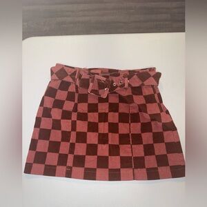 Wild Fable Checkered Mini Skirt with Belt. size small